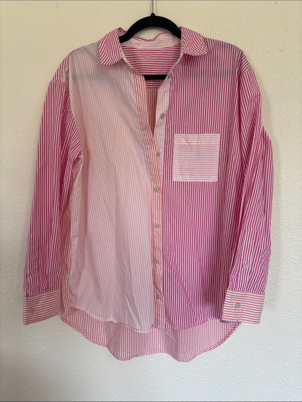 Vtg‎ Poplin pink striped